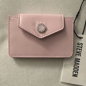 Steve Madden Pink Snap-Front Card Wallet NWT